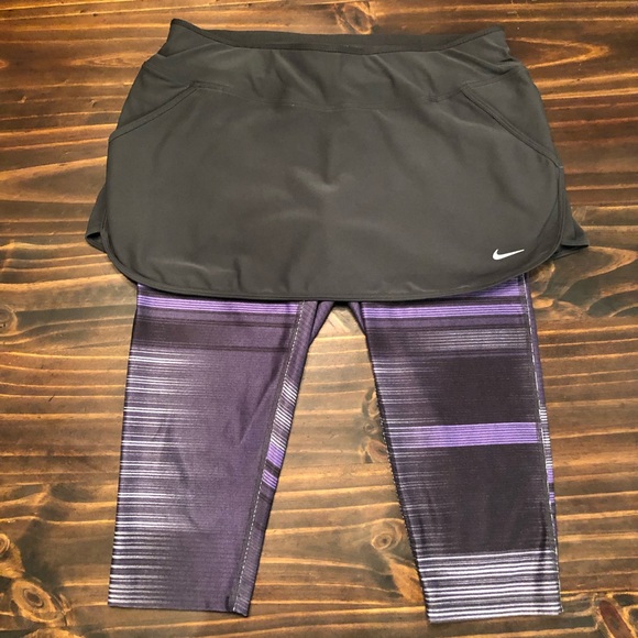 Nike Dresses & Skirts - Nike Dri-Fit Workout Skirt w/ Attached Leggings, M